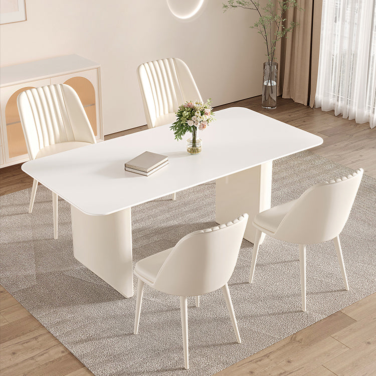 Modern 1/5/6/7 Pieces Furniture Sintered Stone Dining Set in White