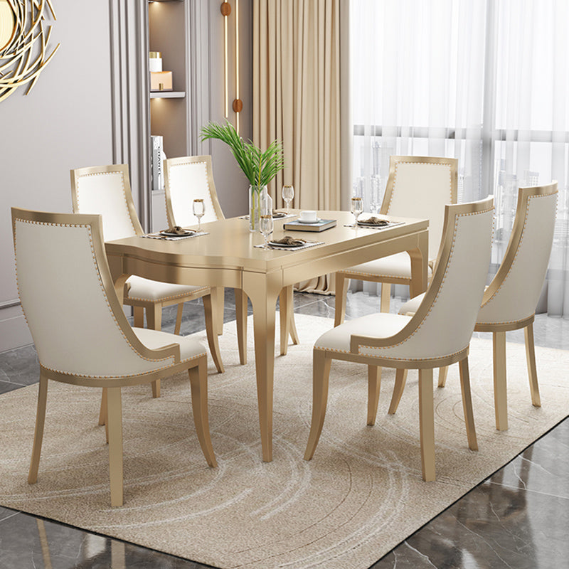 Mid-Century Modern Furniture 1/2/5/7 Pieces Round Solid Wood Dining Set in Brown