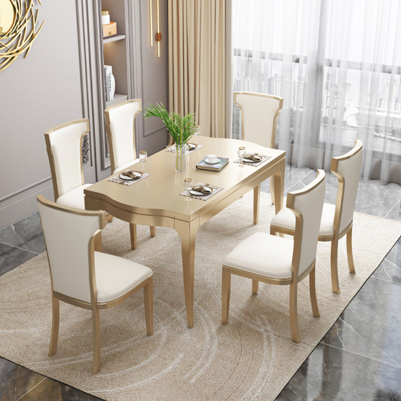 Mid-Century Modern Furniture 1/2/5/7 Pieces Round Solid Wood Dining Set in Brown