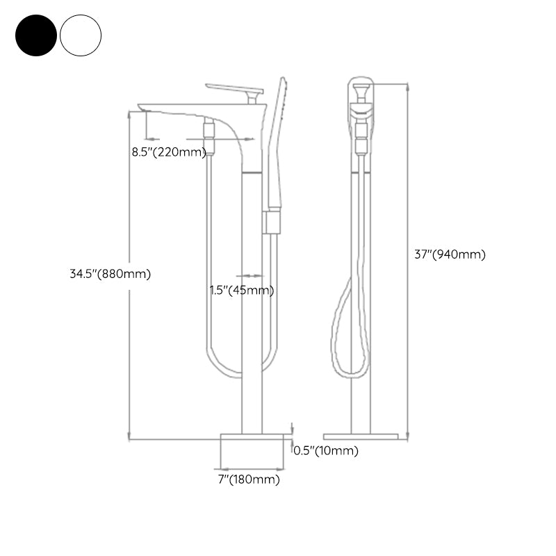 Traditional Floor Mounted Metal Freestanding Tub Filler Swivel Tub Filler Trim