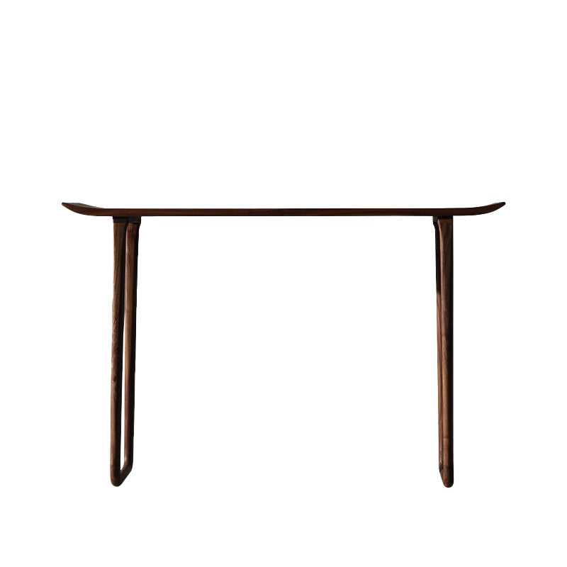 Solid Wood Rectangle Console Table Sled Base 34.65" Tall End Table