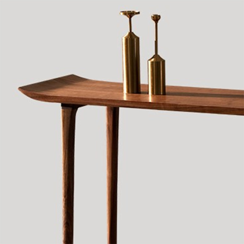 Solid Wood Rectangle Console Table Sled Base 34.65" Tall End Table
