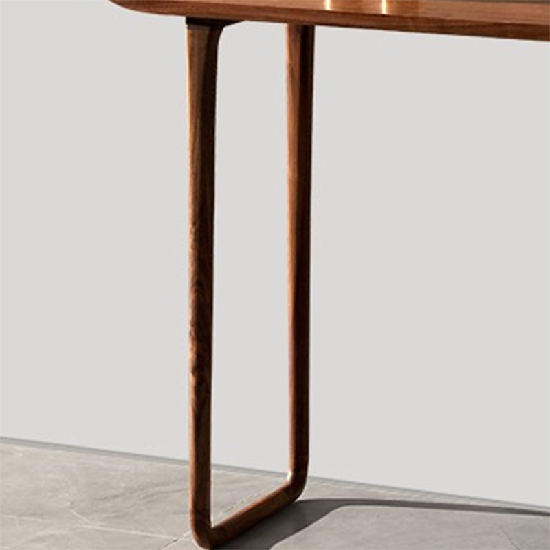 Solid Wood Rectangle Console Table Sled Base 34.65" Tall End Table