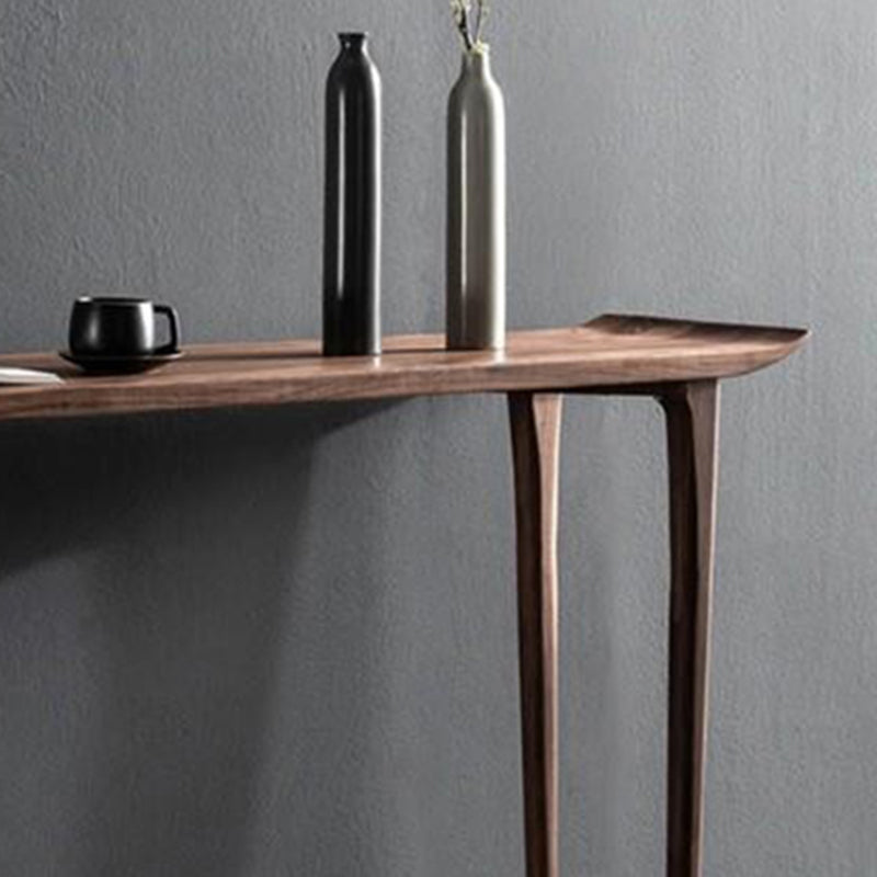 Solid Wood Rectangle Console Table Sled Base 34.65" Tall End Table
