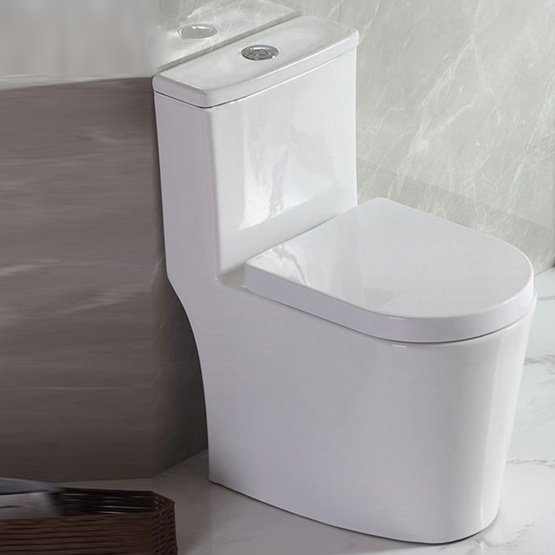 Contemporary Floor Mount Flush Toilet White Ceramic Urine Toilet for Bathroom