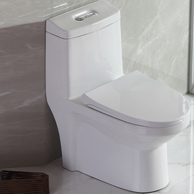 Contemporary Floor Mount Flush Toilet White Ceramic Urine Toilet for Bathroom