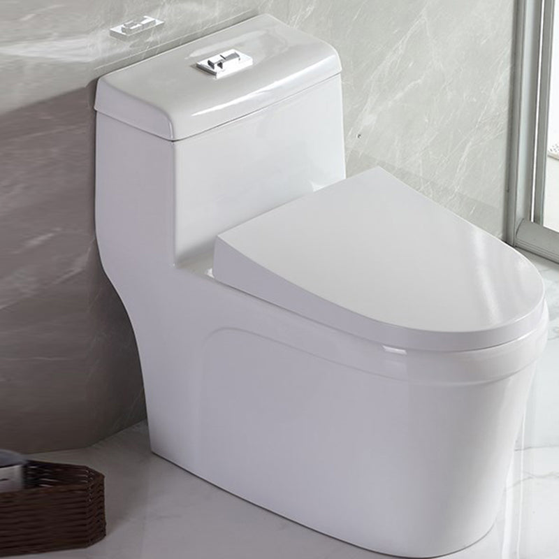 Contemporary Floor Mount Flush Toilet White Ceramic Urine Toilet for Bathroom