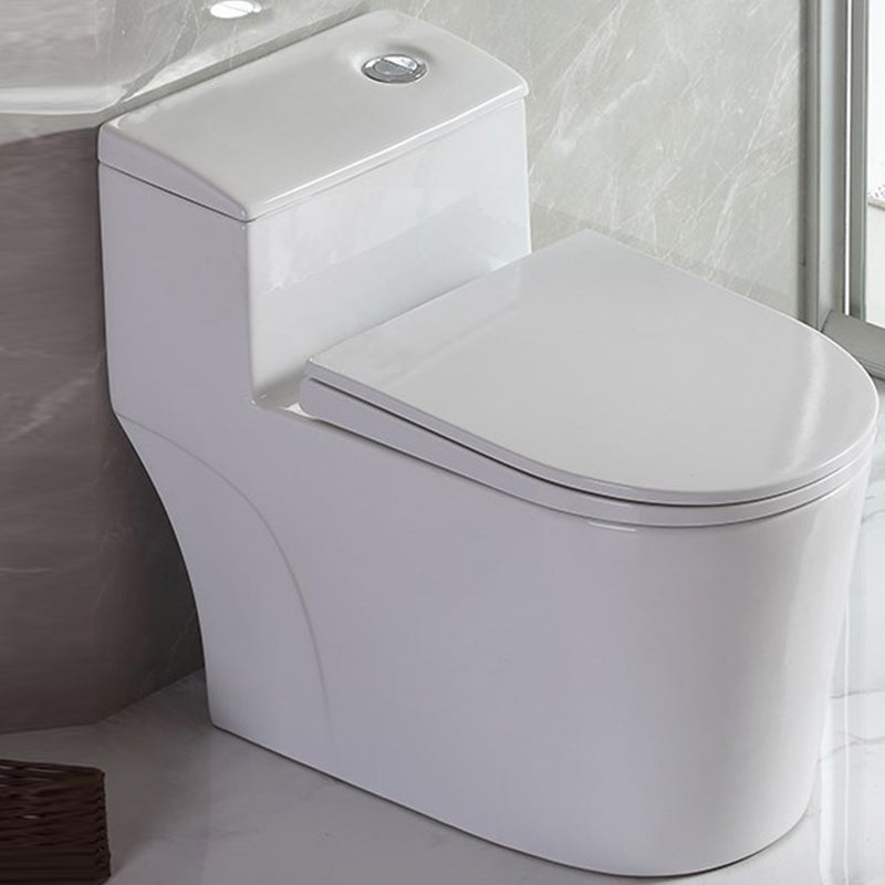 Contemporary Floor Mount Flush Toilet White Ceramic Urine Toilet for Bathroom