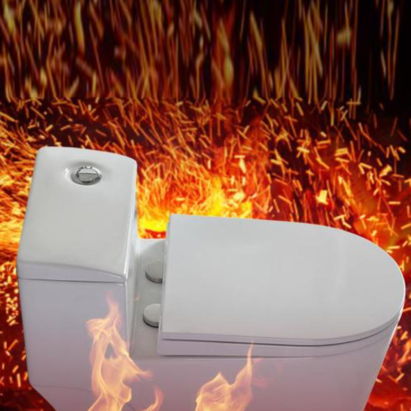 Contemporary Floor Mount Flush Toilet White Ceramic Urine Toilet for Bathroom