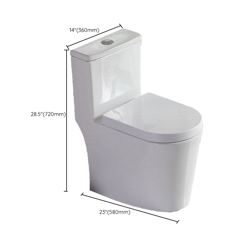 Contemporary Floor Mount Flush Toilet White Ceramic Urine Toilet for Bathroom