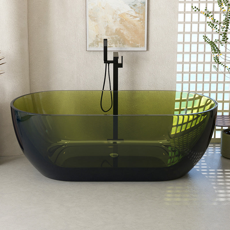 Oval Soaking Bathtub Freestanding Antique Finish Modern Bath Tub