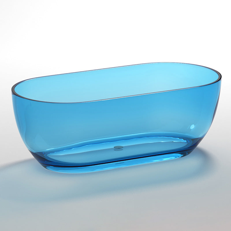 Oval Soaking Bathtub Freestanding Antique Finish Modern Bath Tub