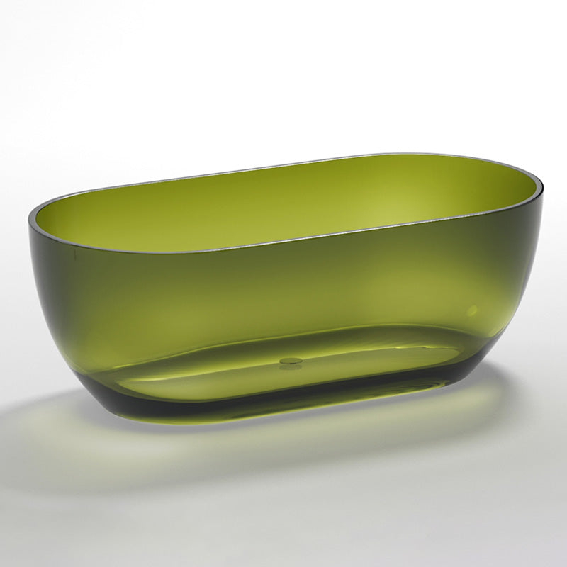 Oval Soaking Bathtub Freestanding Antique Finish Modern Bath Tub