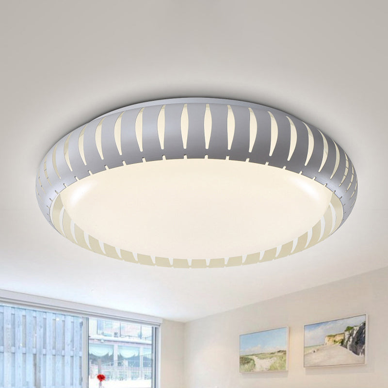 Metalen donut inbouwverlichting Hedendaags wit/zwart LED-inbouwarmatuur met uitgehold ontwerp in wit/warm/3 kleuren licht