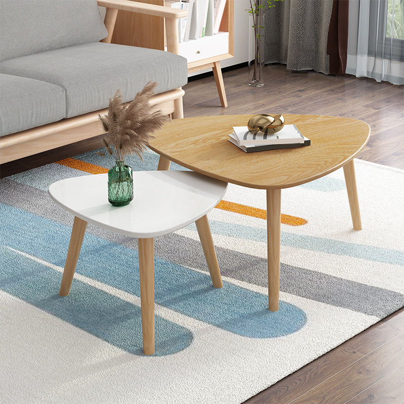 Contemporary Coffee Table Wooden 3 Legs Coffee Cocktail Table