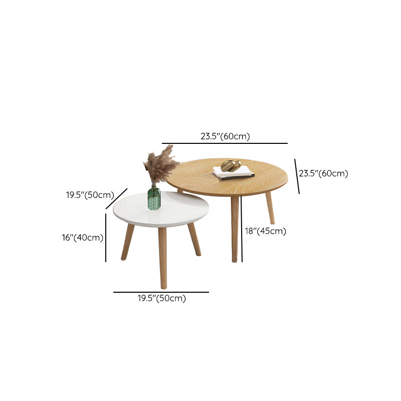 Contemporary Coffee Table Wooden 3 Legs Coffee Cocktail Table