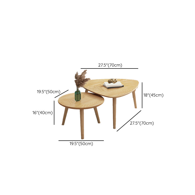Contemporary Coffee Table Wooden 3 Legs Coffee Cocktail Table