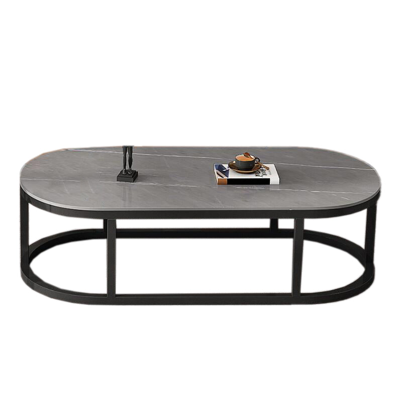 Oval Coffee Table Slate Nesting Coffee Table Set for Living Room