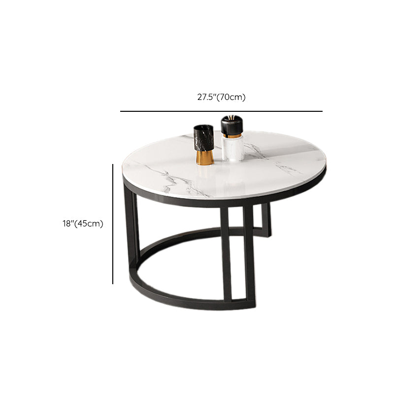 Oval Coffee Table Slate Nesting Coffee Table Set for Living Room