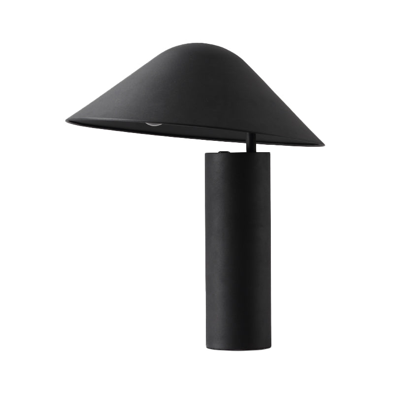Lampada da tavolo a fungo Lampada da scrivania da comodino modernista in alluminio a LED in nero con base cilindrica in ferro