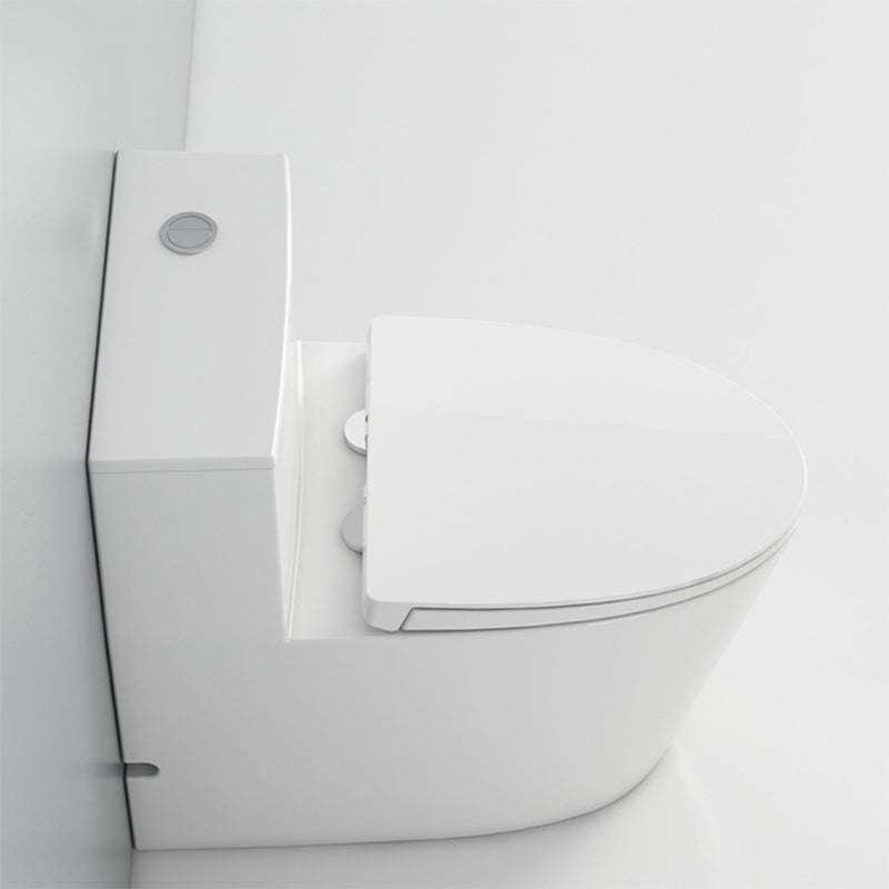 Modern White Floor Mount Toilet Slow Close Seat Included Toilet Bowl for Bathroom