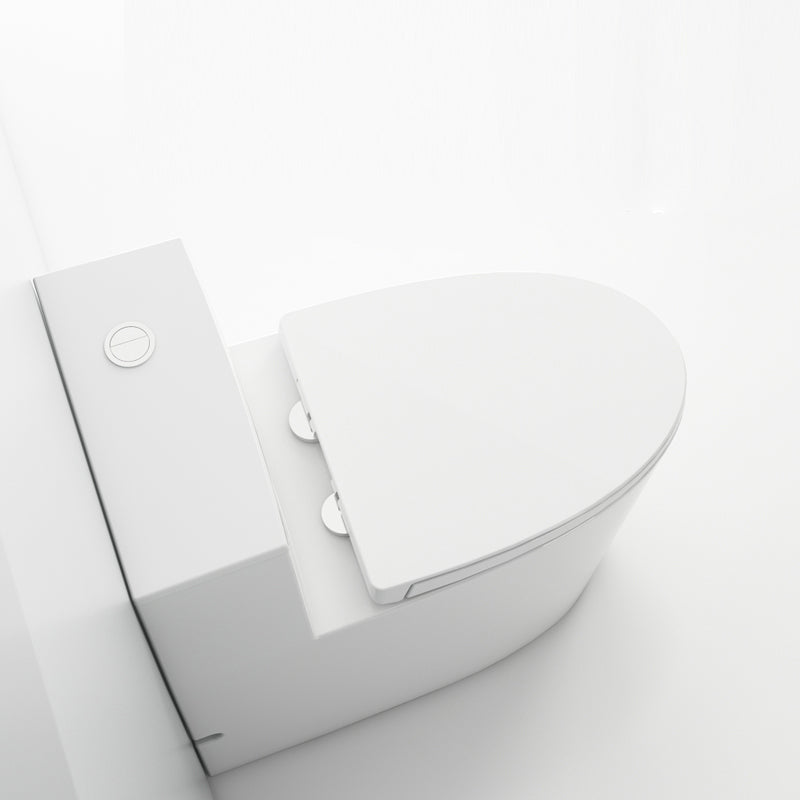 Modern White Floor Mount Toilet Slow Close Seat Included Toilet Bowl for Bathroom