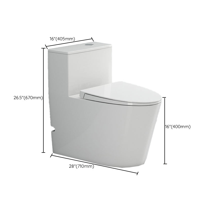 Modern White Floor Mount Toilet Slow Close Seat Included Toilet Bowl for Bathroom