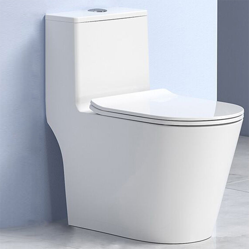 Traditional Floor Mount White Toilet Slow Close Seat Included Toilet Bowl for Bathroom