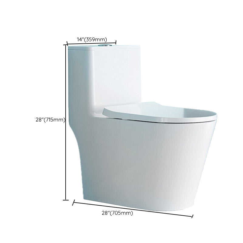 Traditional Floor Mount White Toilet Slow Close Seat Included Toilet Bowl for Bathroom