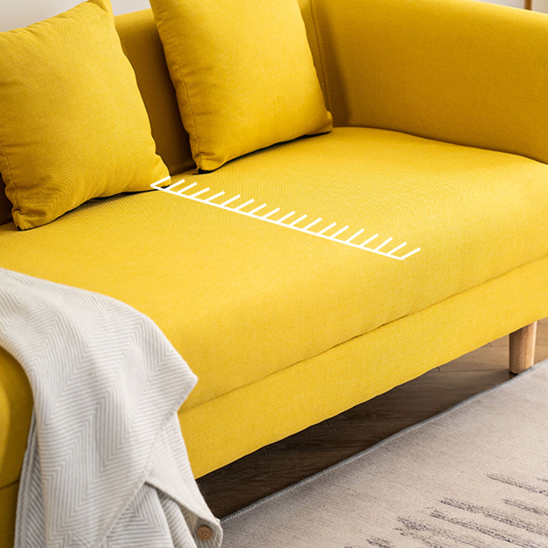 3-Seater Single Cushion Sofa Scandinavian Linen Sofa with 3 Pillows