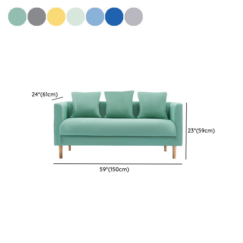 3-Seater Single Cushion Sofa Scandinavian Linen Sofa with 3 Pillows
