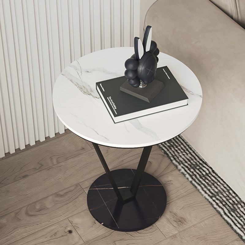 19"W Contemporary Corner Table Metal Round Accent Side Table