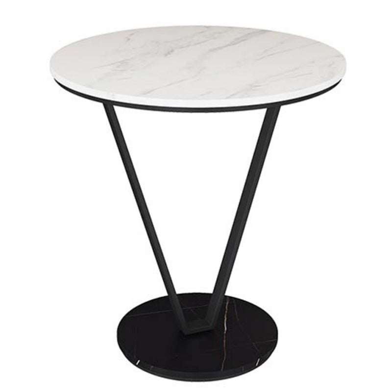 19"W Contemporary Corner Table Metal Round Accent Side Table