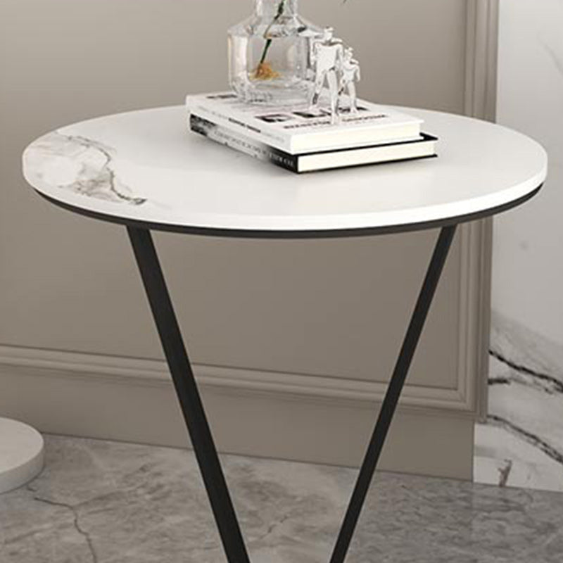 19"W Contemporary Corner Table Metal Round Accent Side Table