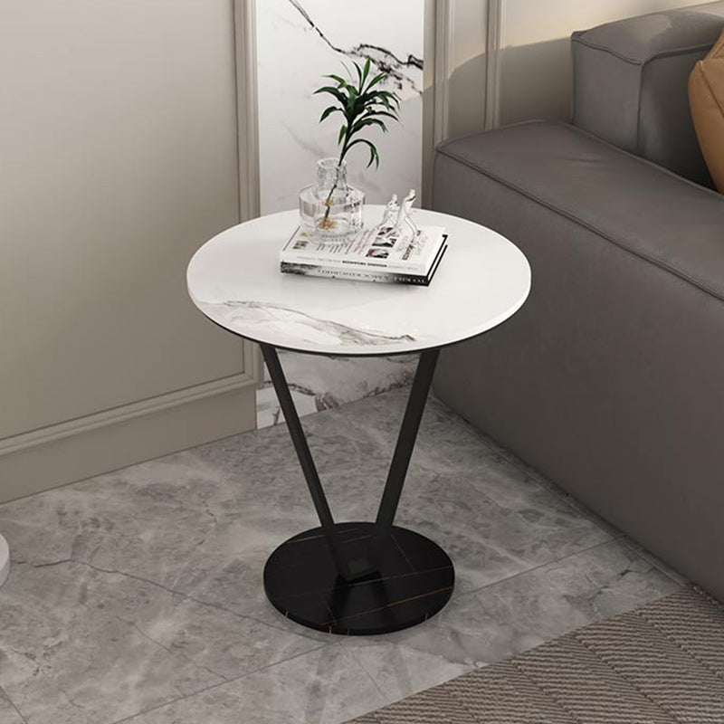 19"W Contemporary Corner Table Metal Round Accent Side Table