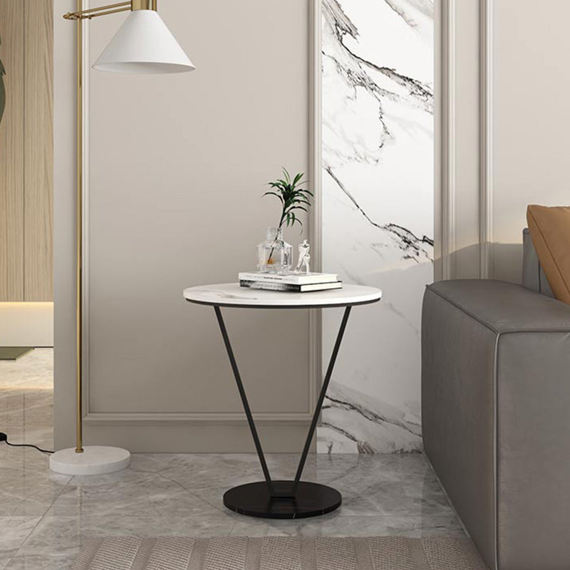 19"W Contemporary Corner Table Metal Round Accent Side Table
