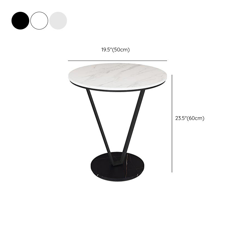 19"W Contemporary Corner Table Metal Round Accent Side Table
