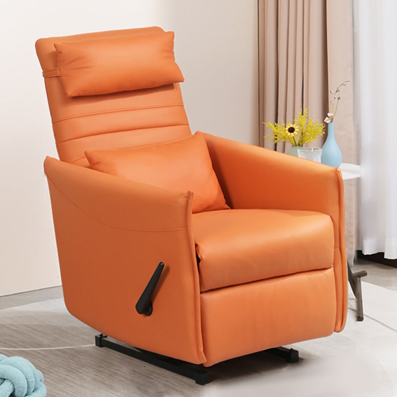 Faux Leather Adjustable Manual Recliner Chair Modern Rocking Recliners with Pillow