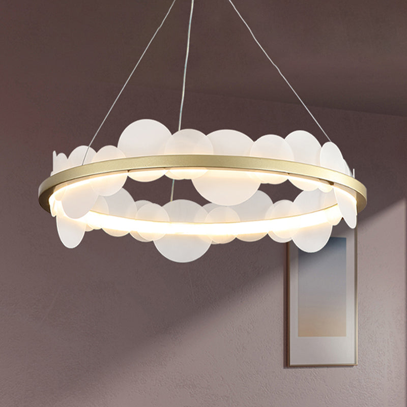 Panneau rond en acrylique suspension du lustre contemporain 23,5 "/31,5" Dia LED PENDANT ORD AVEC DESIGN