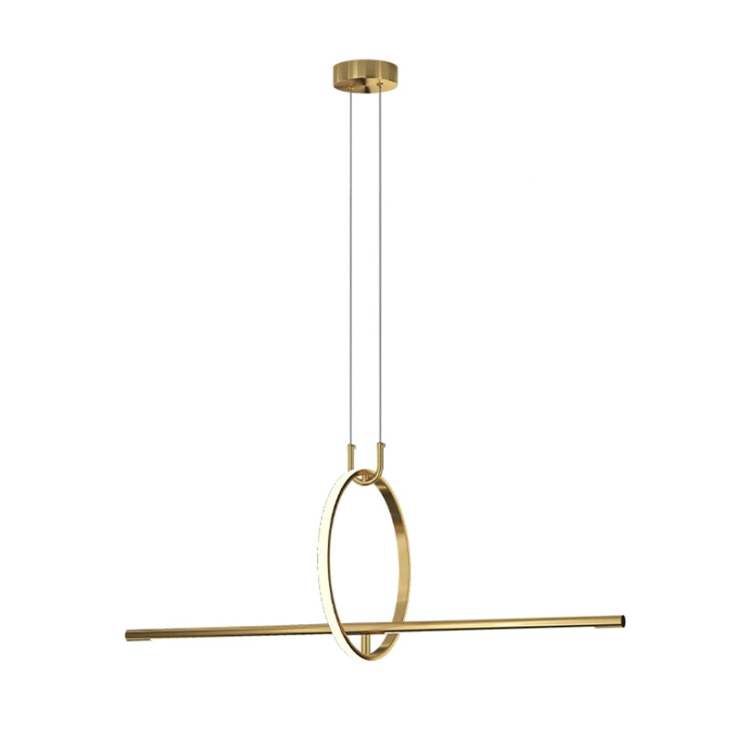 Post Modern 2 - Light Kitchen Island Fixture Iron LED Pendant Ceiling in Black / Gold