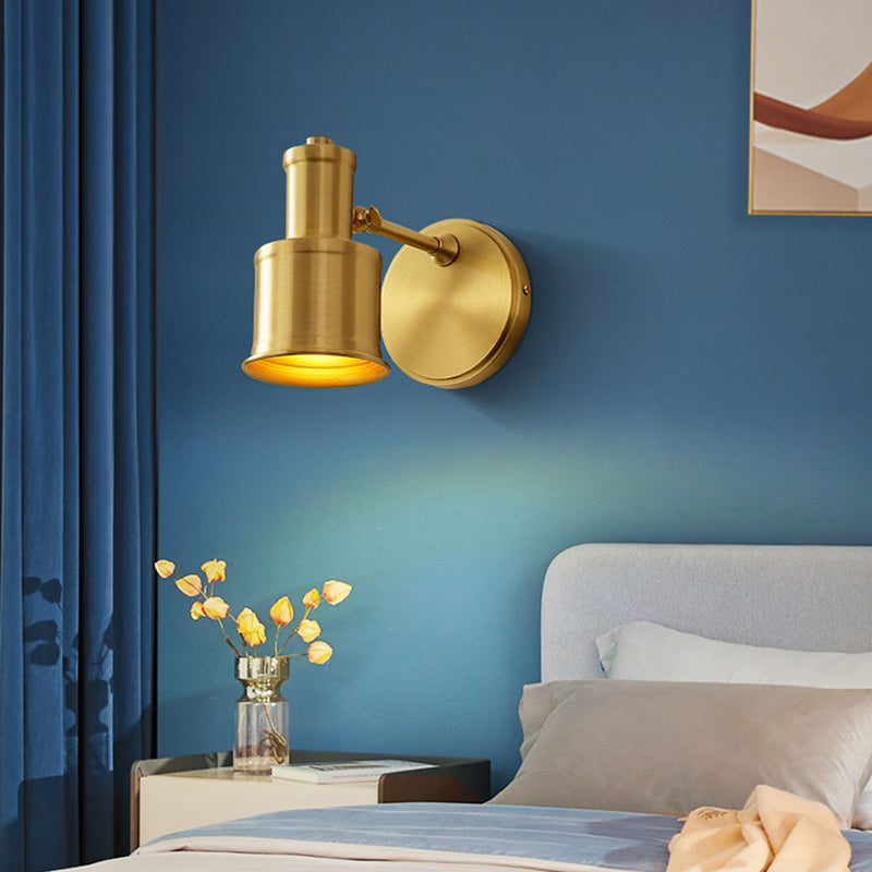 Nordic Style Copper Vanity Light Cylinder Shape Vanity Lamp for Shower Room