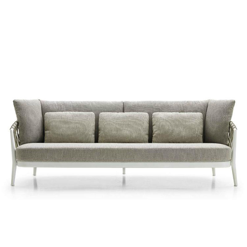 Industrial Metal Frame Outdoor Sofa Water Resistant Patio Sofa