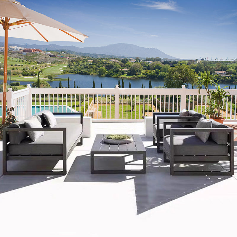 Industrial Outdoor Patio Sofa Fabric Cushion Gray UV Resistant Water Resistant