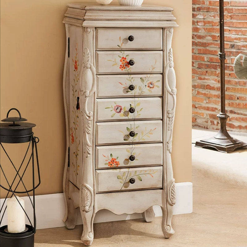 Traditional Vertical Lingerie Chest Wood Storage Dresser for Home