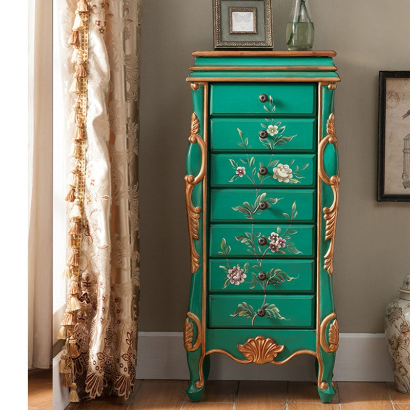 Traditional Vertical Lingerie Chest Wood Storage Dresser for Home