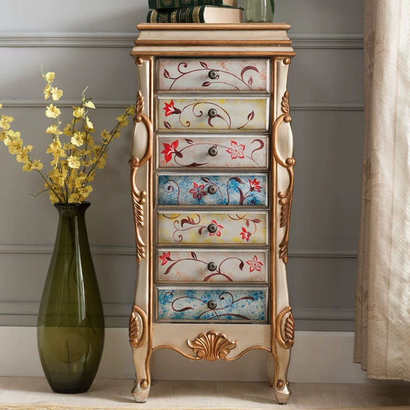 Traditional Vertical Lingerie Chest Wood Storage Dresser for Home