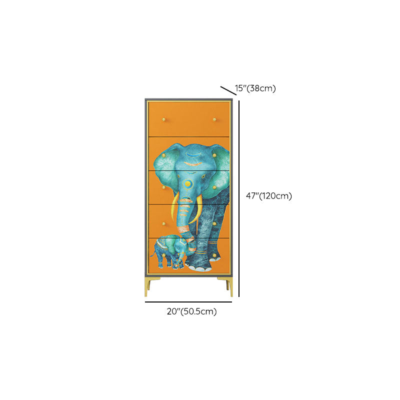 Glam Vertical Storage Chest Wooden Lingerie Chest with Drawers