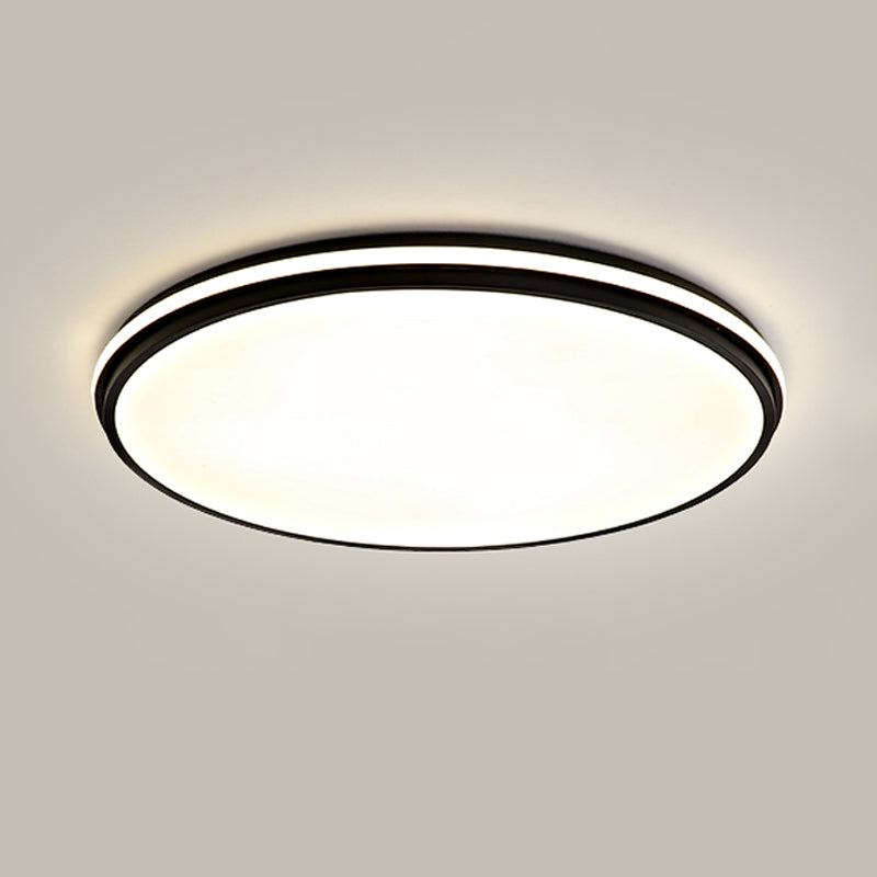 Minimalism Ceiling Light Fixture Black Flush Mount with Metal for Living Room