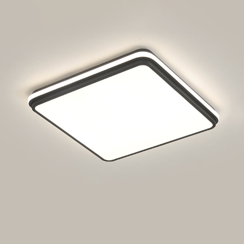 Minimalism Ceiling Light Fixture Black Flush Mount with Metal for Living Room
