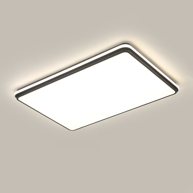 Minimalism Ceiling Light Fixture Black Flush Mount with Metal for Living Room